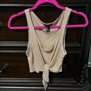 Forever 21 Beige Ribbed Tank Top
